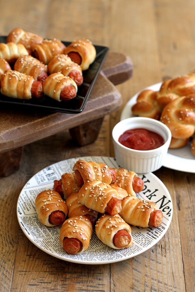 Pretzel-Wrapped Pigs in a Blanket