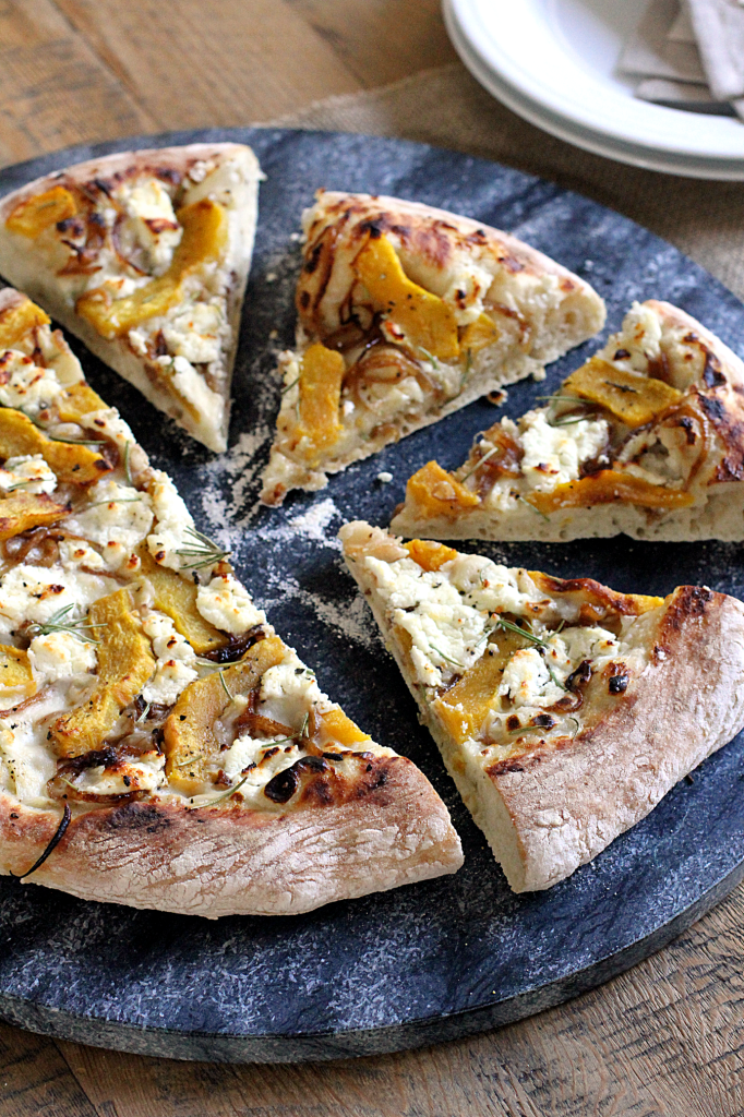 Acorn Squash, Caramelized Onion and Goat Cheese Pizza