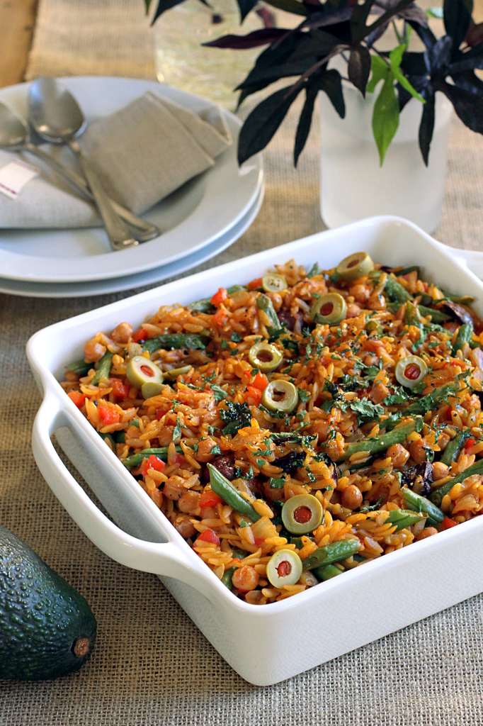 Vegetable Orzo Paella