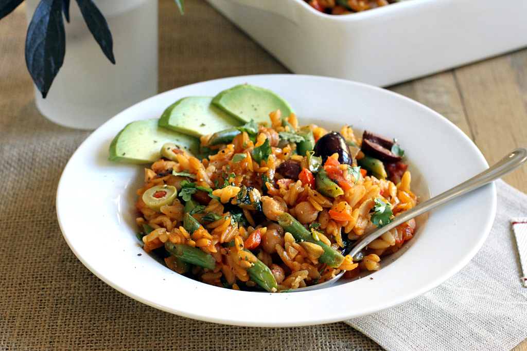 Vegetable Orzo Paella_plated_close