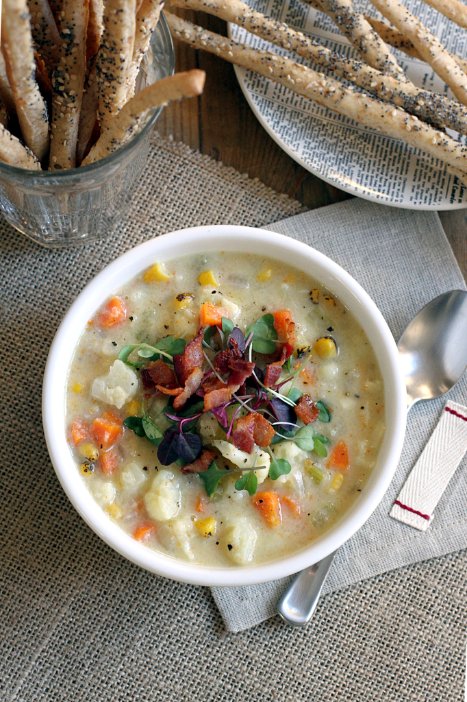 Cauliflower and Roasted Corn Chowder_top