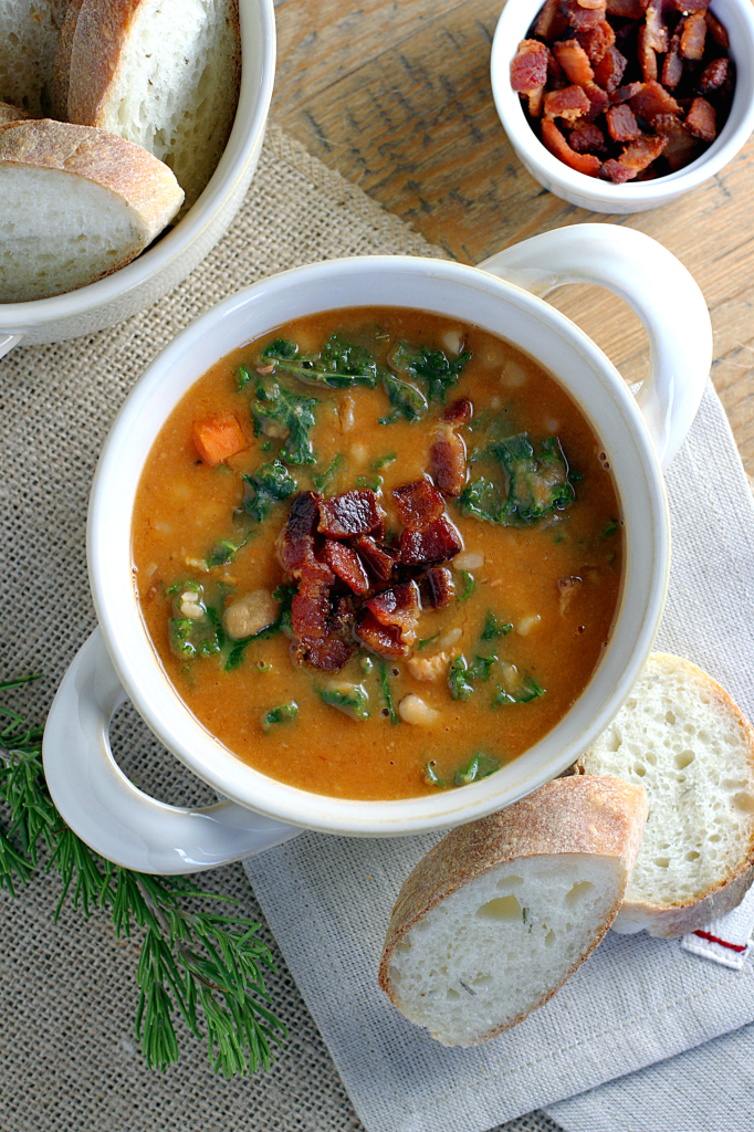 Bacon, Kale and White Bean Soup_top