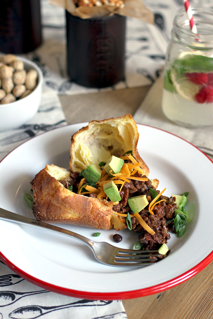 Chili-Filled Cornmeal Popover