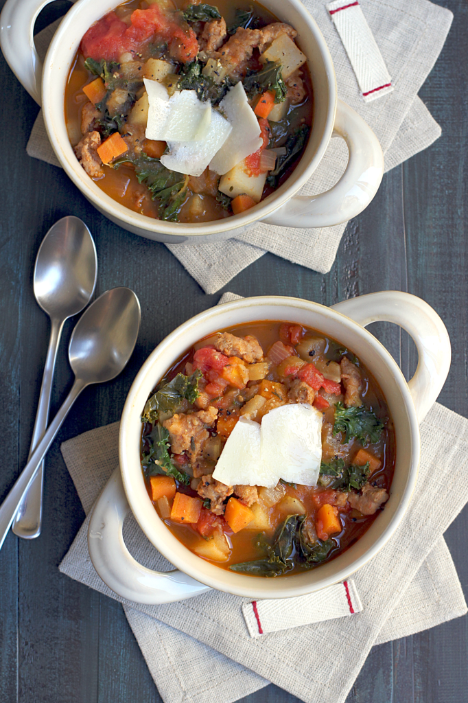 Hearty Tuscan Soup with Sausage and Potatoes_top