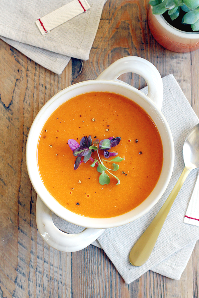 Image of roasted carrot soup.