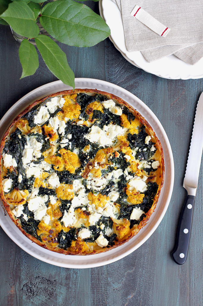 Cauliflower and Kale Quiche_top