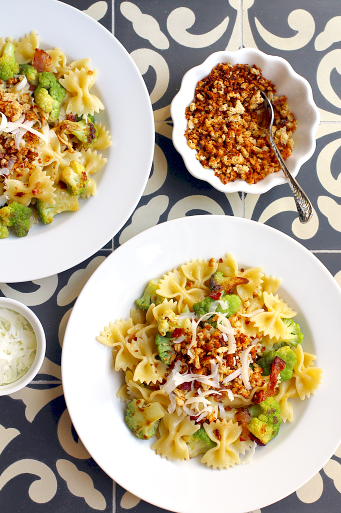 Pasta with Cauliflower, Bacon and Bread Crumbs_top