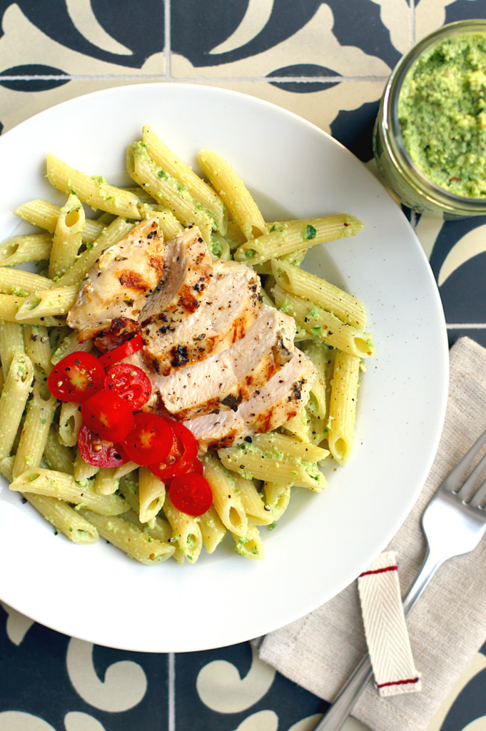 Garlic Scape Pesto Pasta