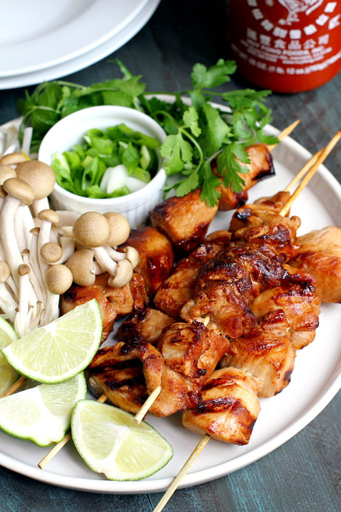 Grilled Honey Sriracha Chicken Kebabs