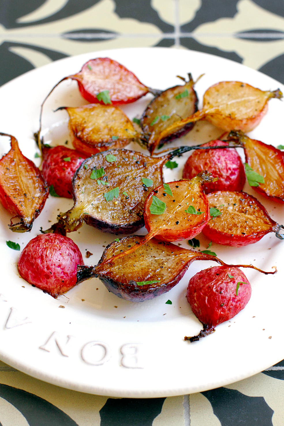 Roasted Radishes with Balsamic Vinegar - Two of a Kind