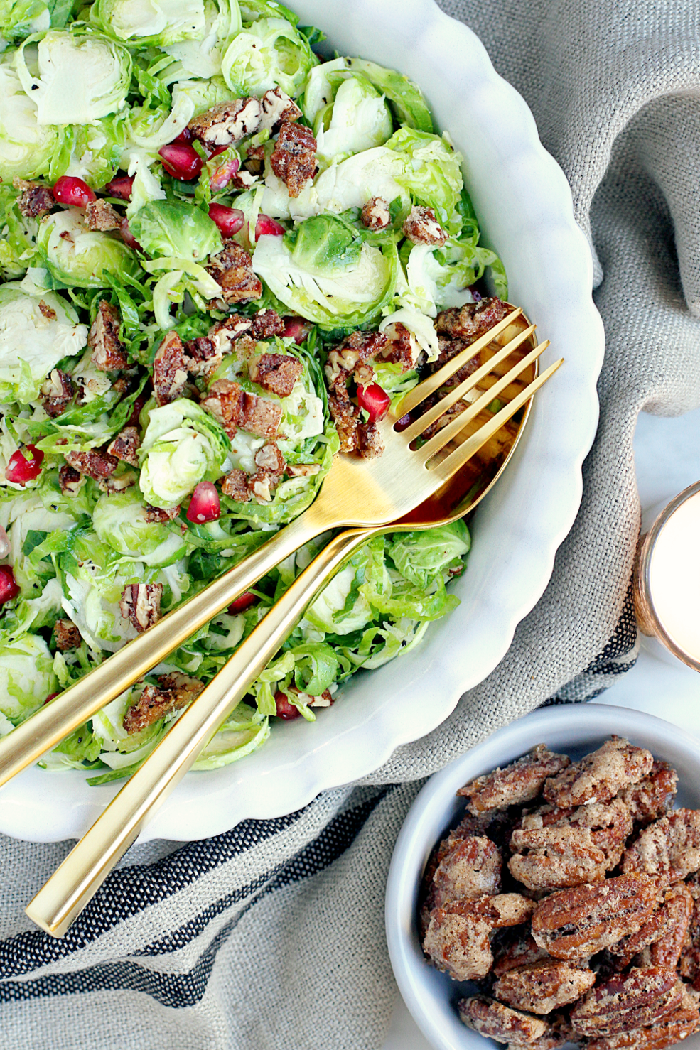 Shaved brussel sprout salad