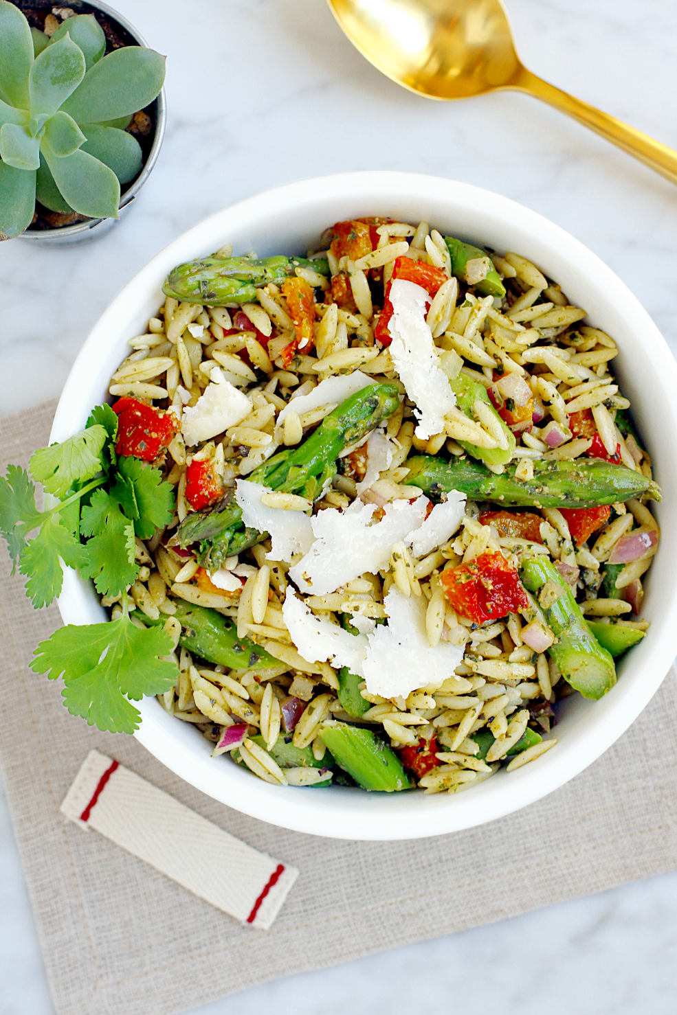 Orzo with Parmesan and Basil Recipe