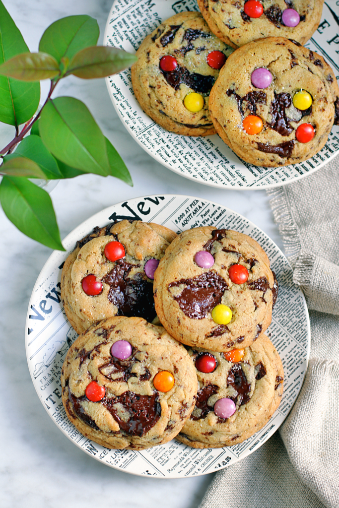 Image of tahini chocolate chunk cookies.