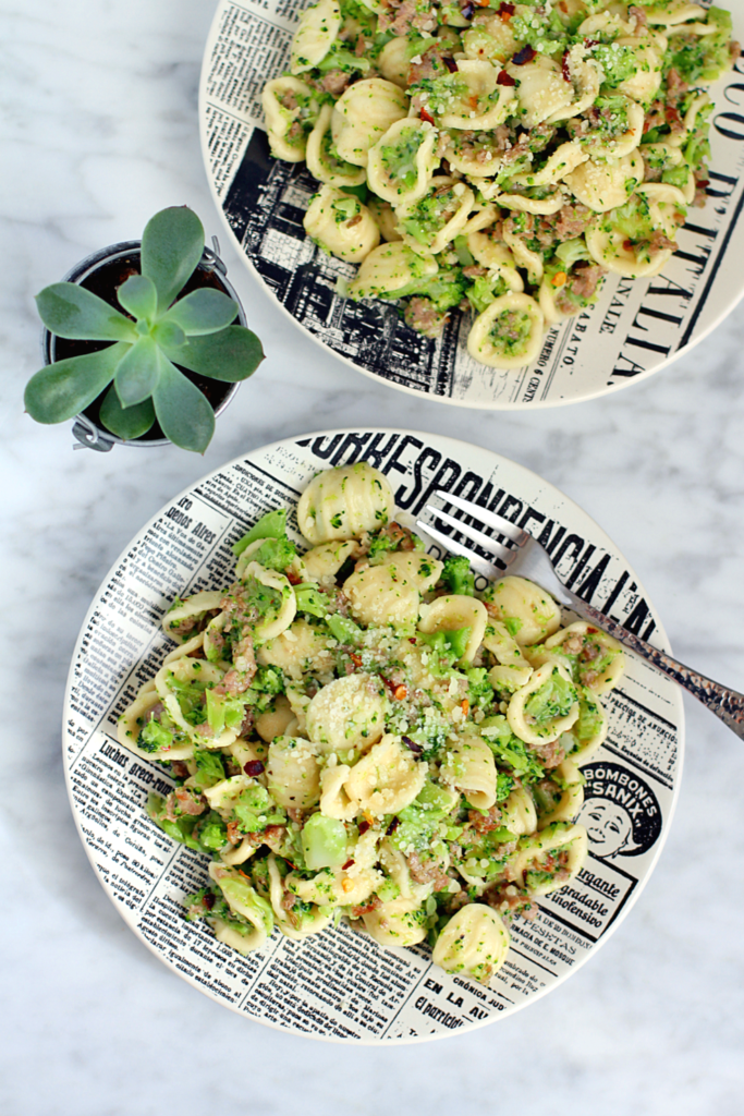 Image of orecchiette with broccoli Bolognese.