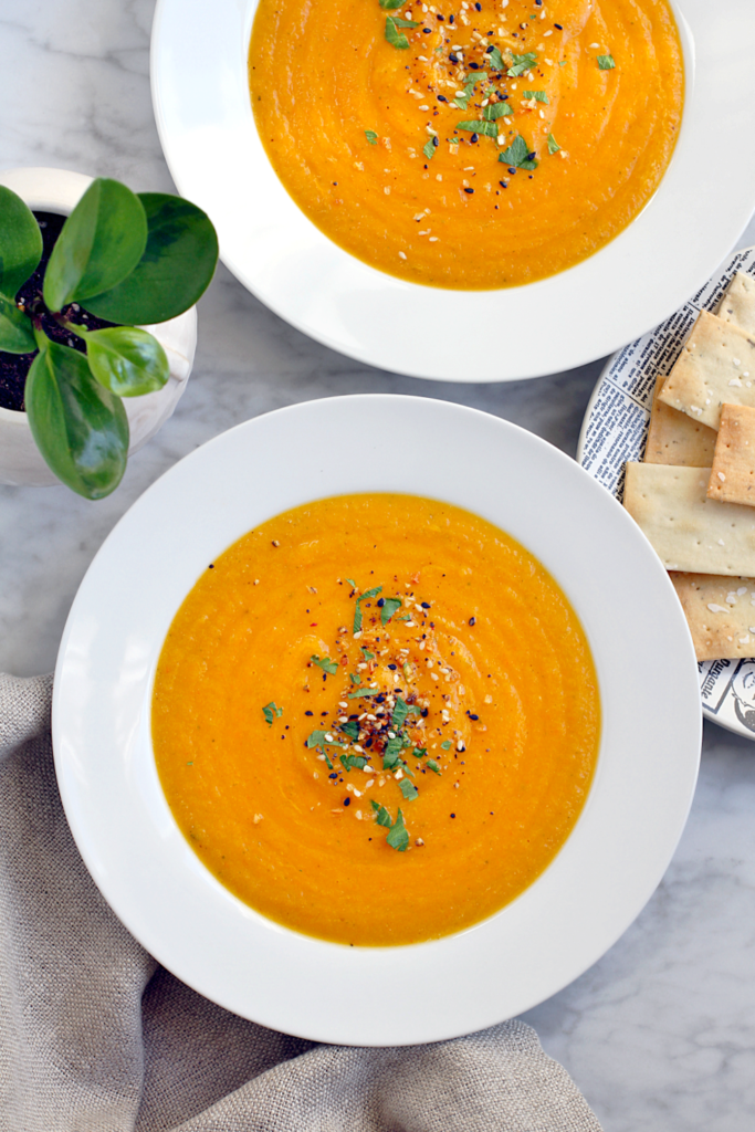 Image of souped-up roasted butternut squash soup.