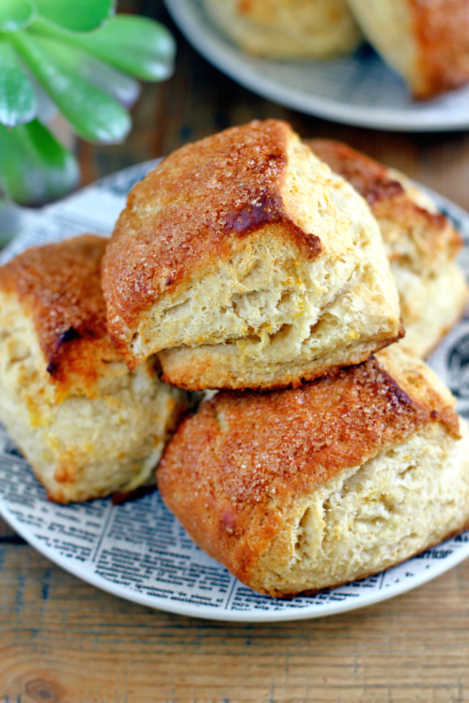 Close-up image of citrus honey biscuits.