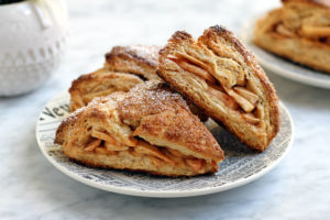Close-up image of apple pie scones.