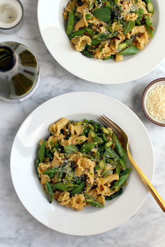 Image of spring vegetable pasta.