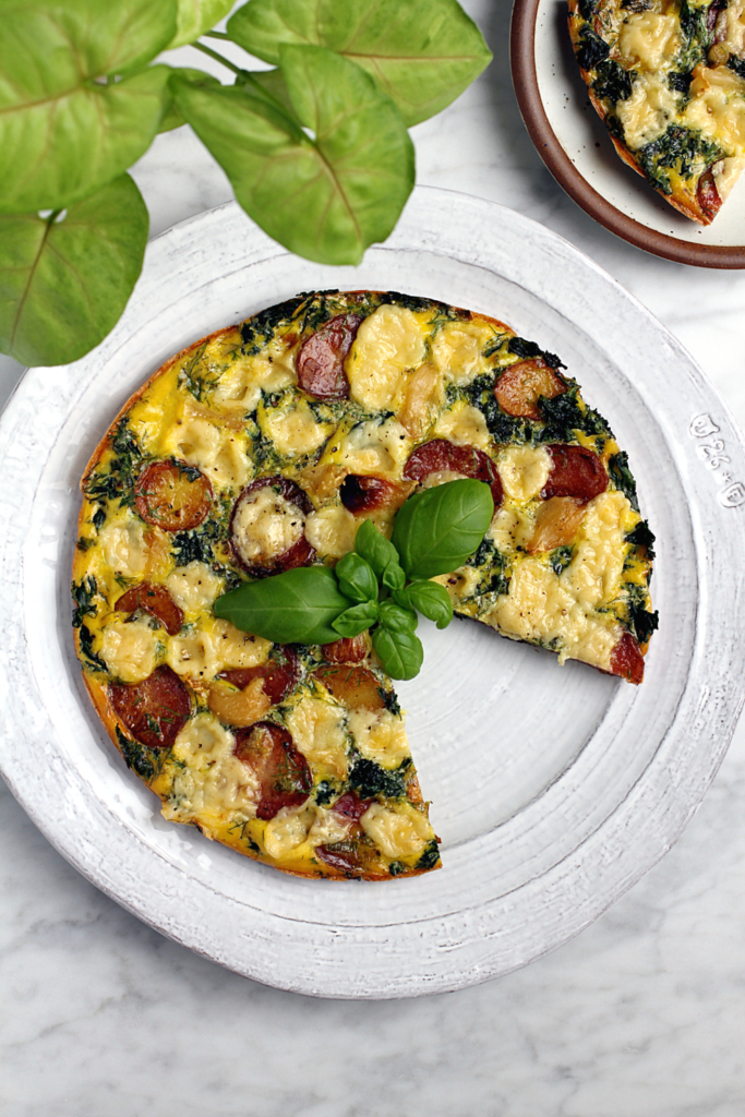 Image of kale and potato frittata.