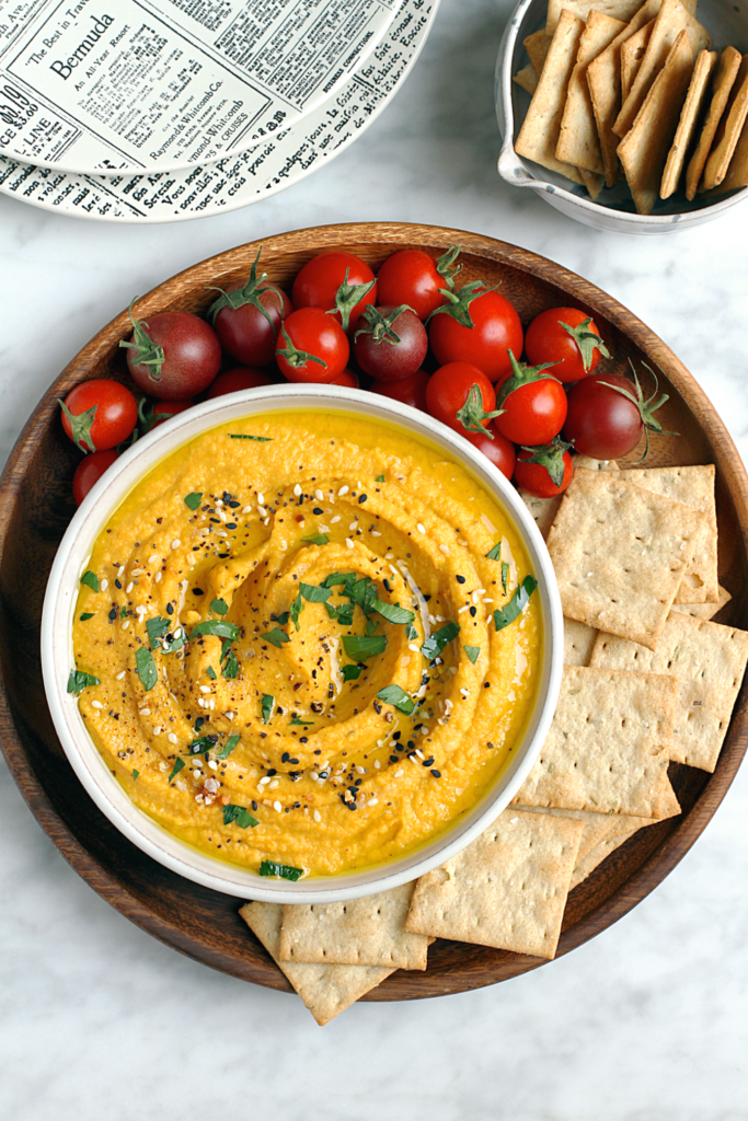 Image of creamy carrot dip.