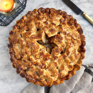 Image of shingled brandy apple pie.
