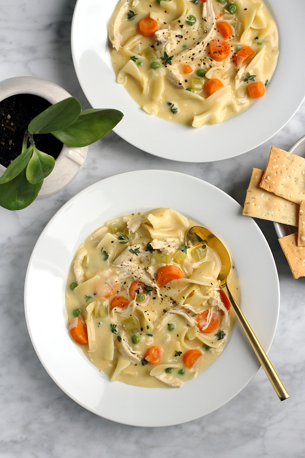 Creamy Chicken Noodle Soup - Two Peas & Their Pod