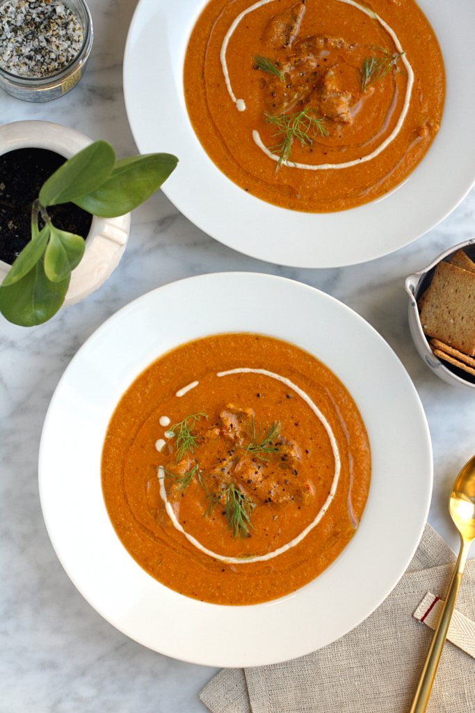 Image of lobster mushroom bisque.