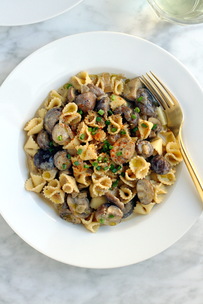 Close-up image of mushroom stroganoff.