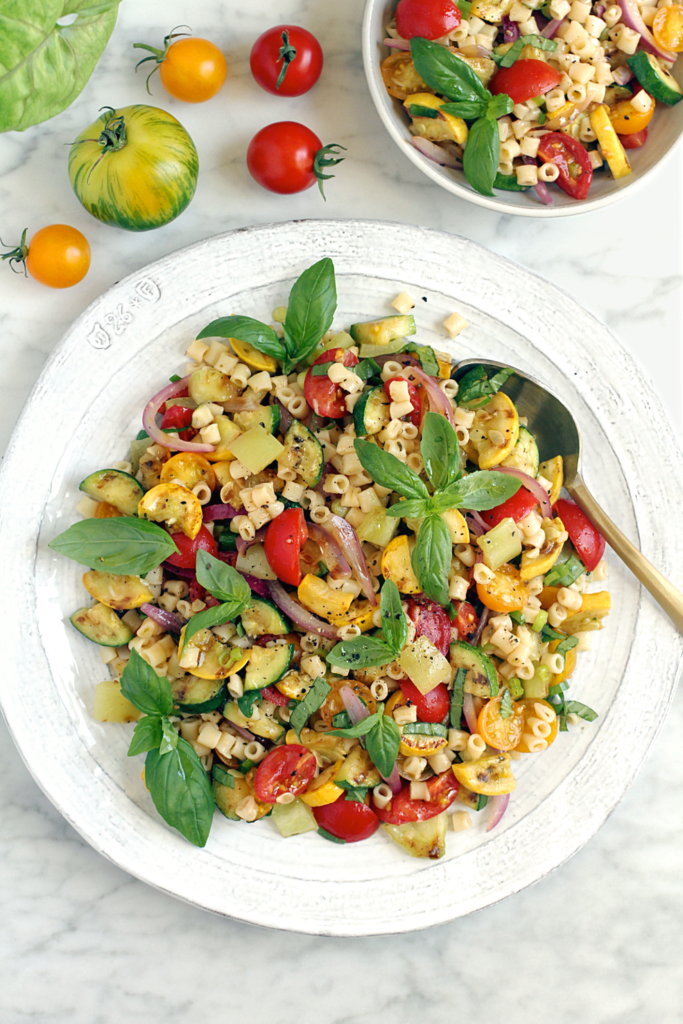 Image of grilled vegetable pasta salad.