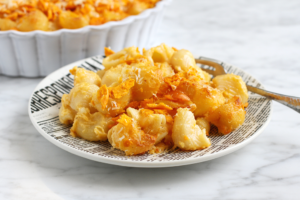 Image of triple cheese macaroni and cheese.