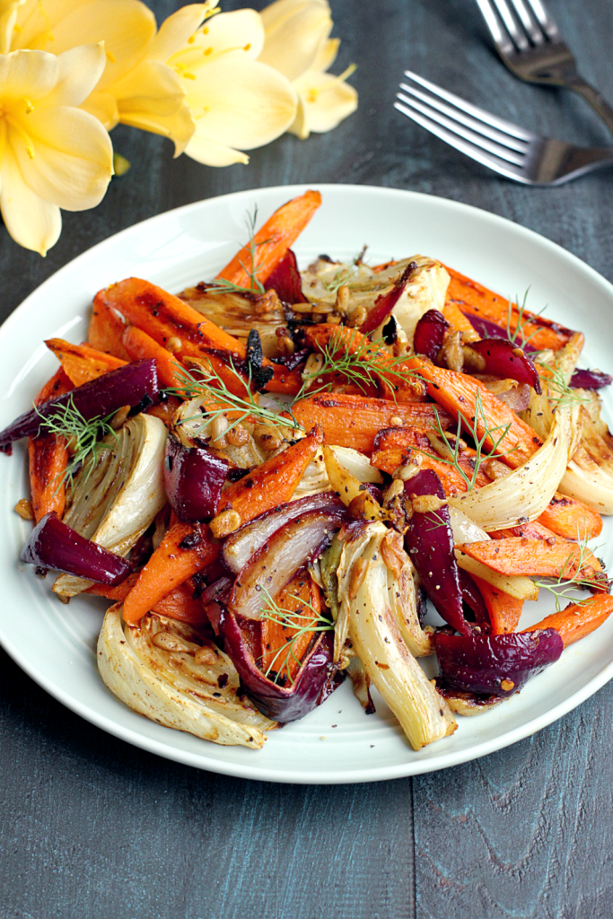 Spicy Roasted Fennel and Carrots - Two of a Kind