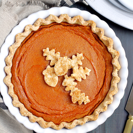 Vegan Pumpkin Pie with a Coconut Oil Crust - Two of a Kind