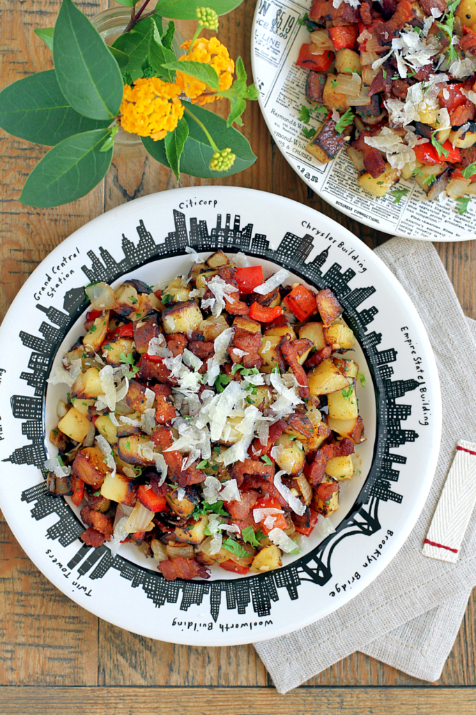 Home Fries with Bacon, Bell Peppers and Onions Two of a Kind